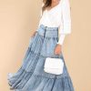 Clothing Red Dress Denim Skirts | New Feelings For You Maxi Skirt Denim