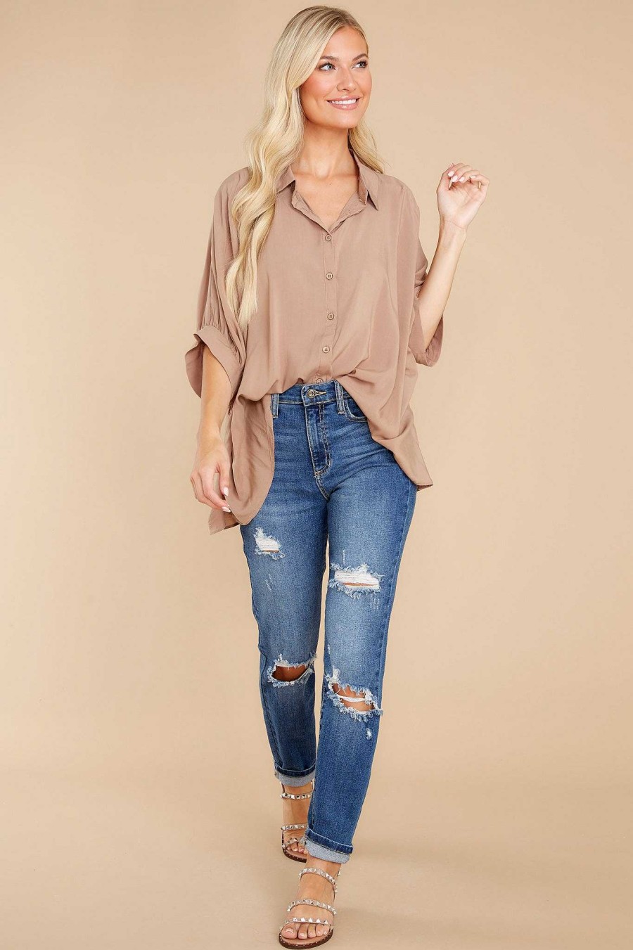 Clothing Red Dress Casual Tops | Casual Goddess Top Taupe