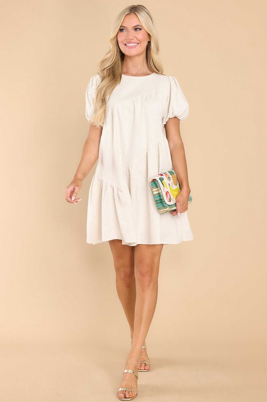 Clothing Red Dress Mini Dresses | Don'T Look Back Dress Beige