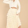 Clothing LoveShackFancy Skirts | Dover Maxi Skirt Cream
