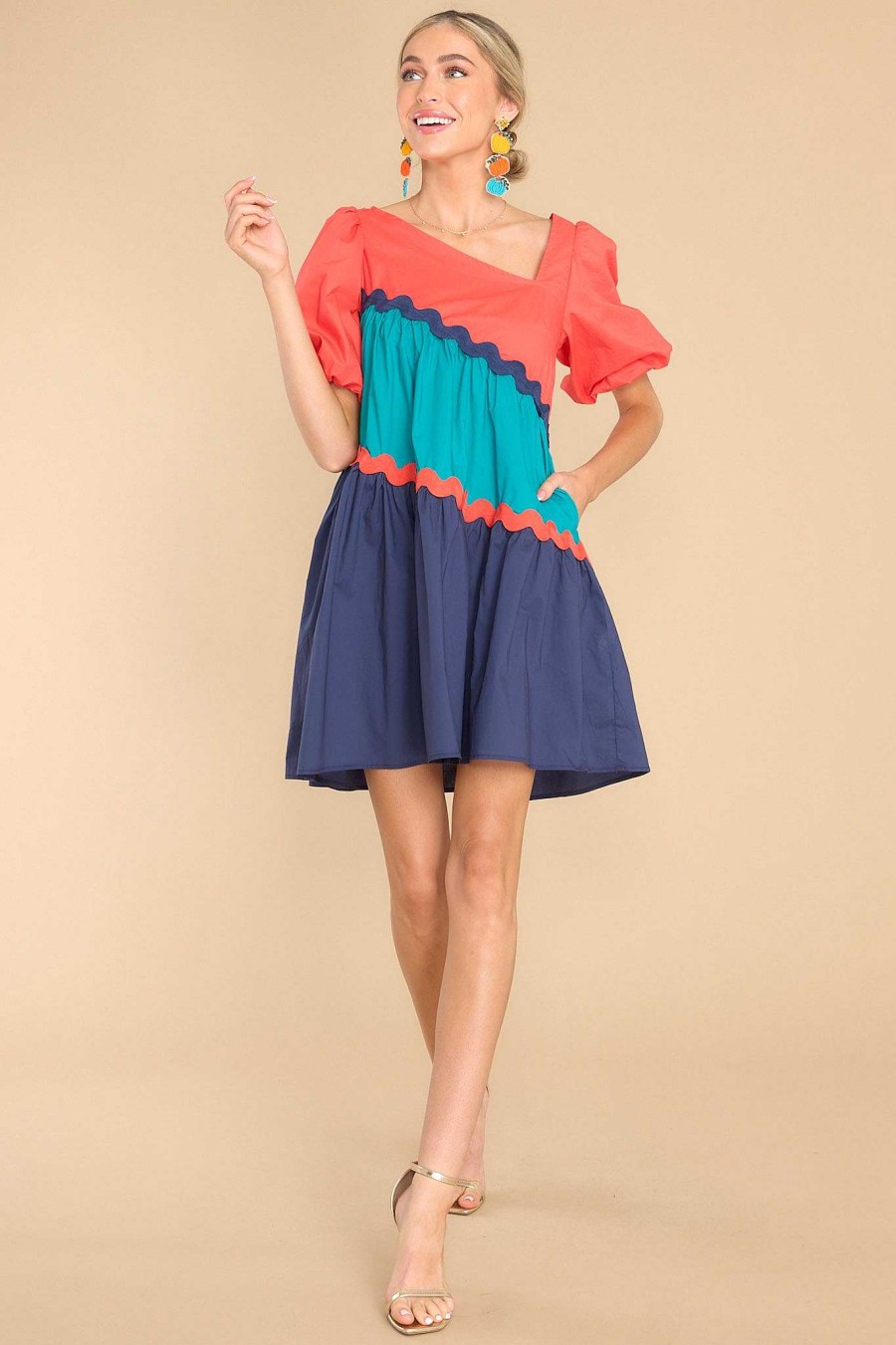Clothing Aura Mini Dresses | Everyone'S Favorite Multi Dress Navy