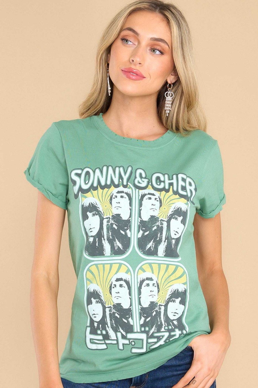 Clothing Recycled Karma Casual Tops | Sonny & Cher Japan Tee Dill Weed