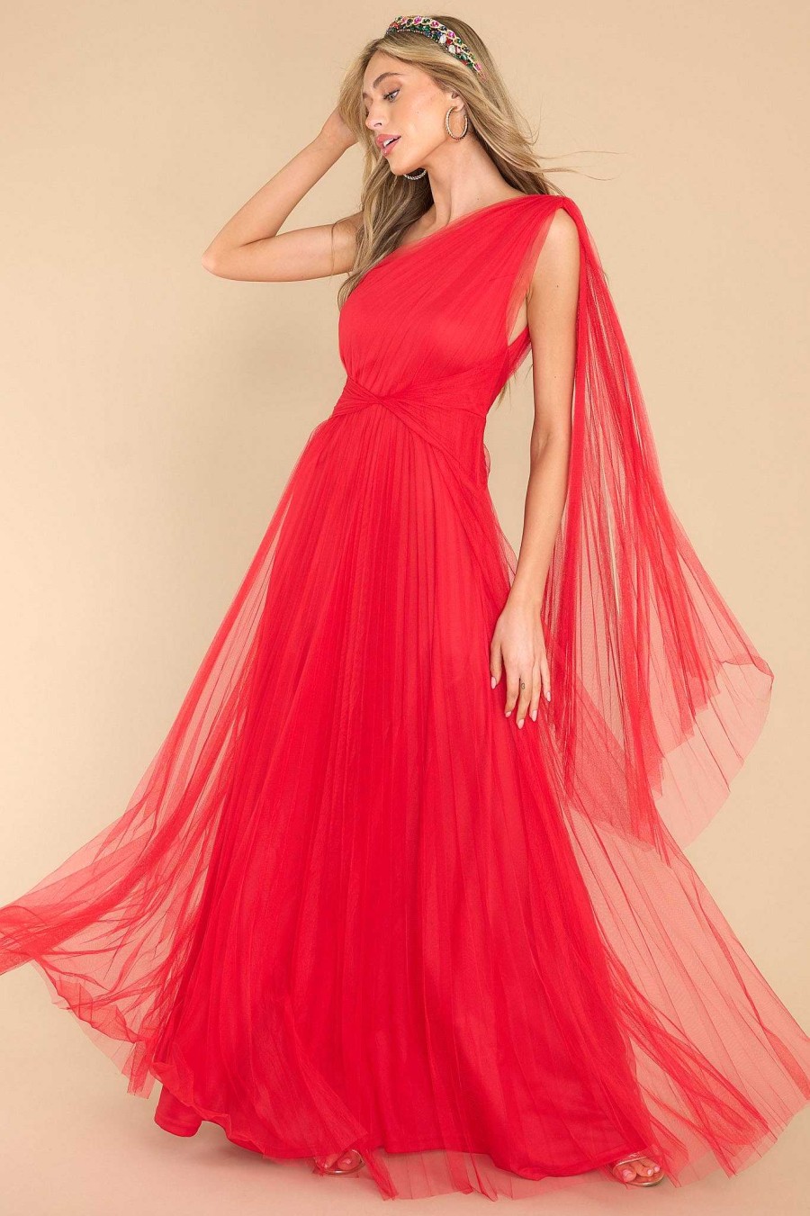 Clothing Red Dress Maxi Dresses | Divine Intuition Maxi Dress Red