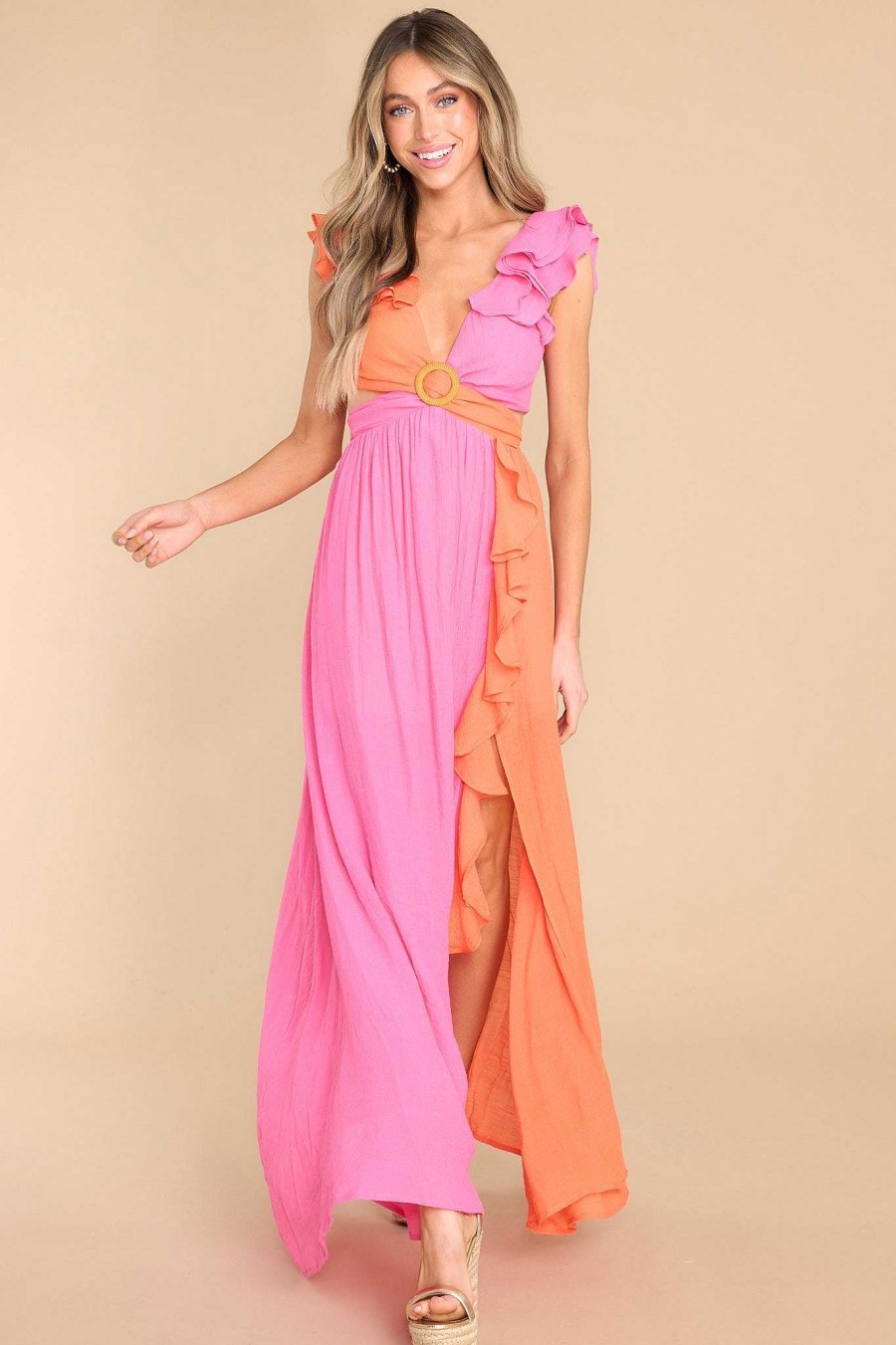Clothing Red Dress Maxi Dresses | Two To Tango Maxi Dress Pink Multi