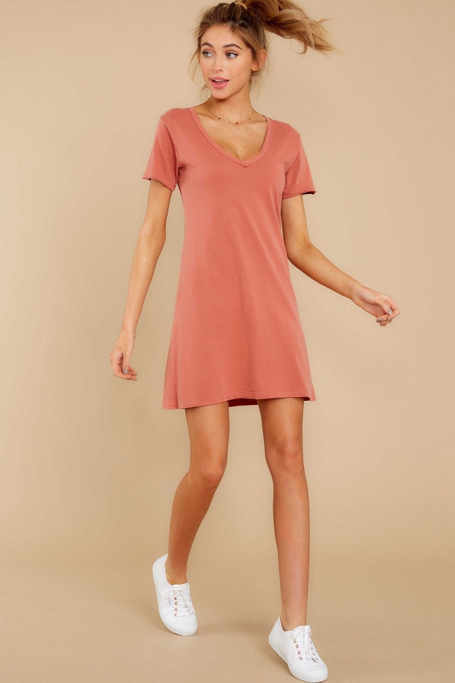 Clothing Z Supply Mini Dresses | The Organic Cotton T-Shirt Dress Desert Sand