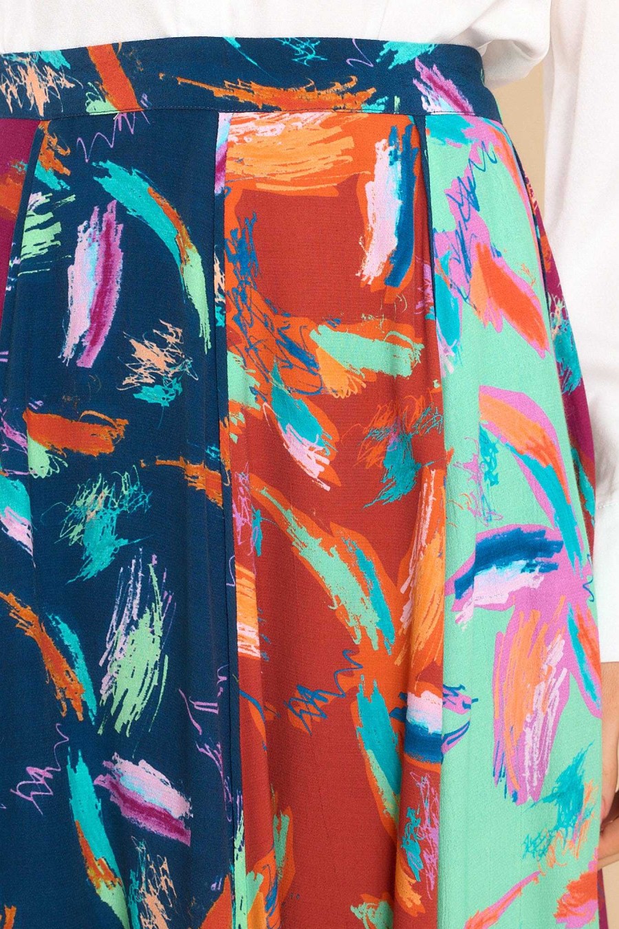 Clothing Alivia Skirts | The Kristel Print Midi Skirt Multi