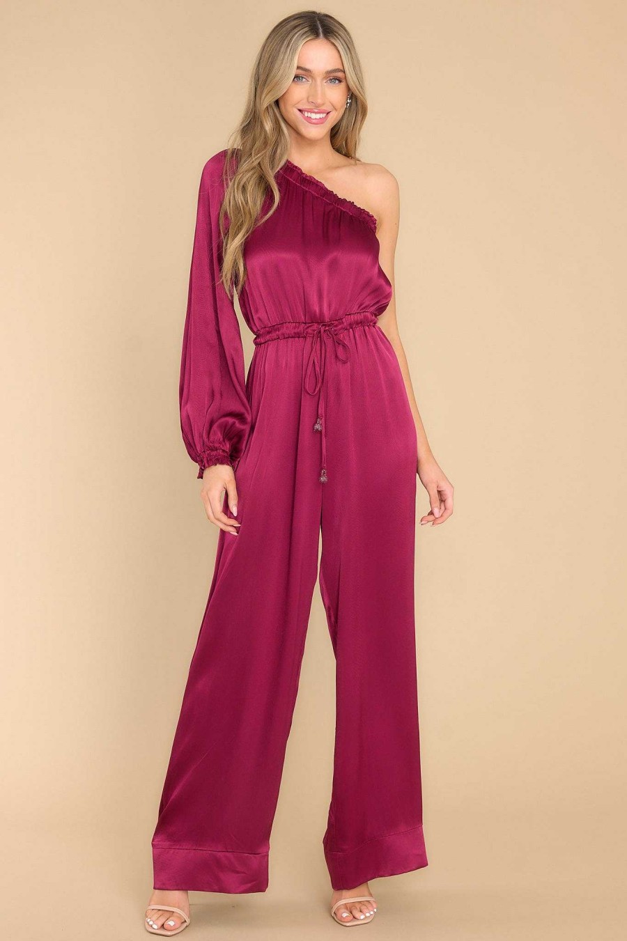 Clothing Red Dress Jumpsuits | Midnight Hour Jumpsuit Maroon