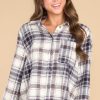 Clothing Red Dress Casual Tops | Electric Love Plaid Top Dark Orchid