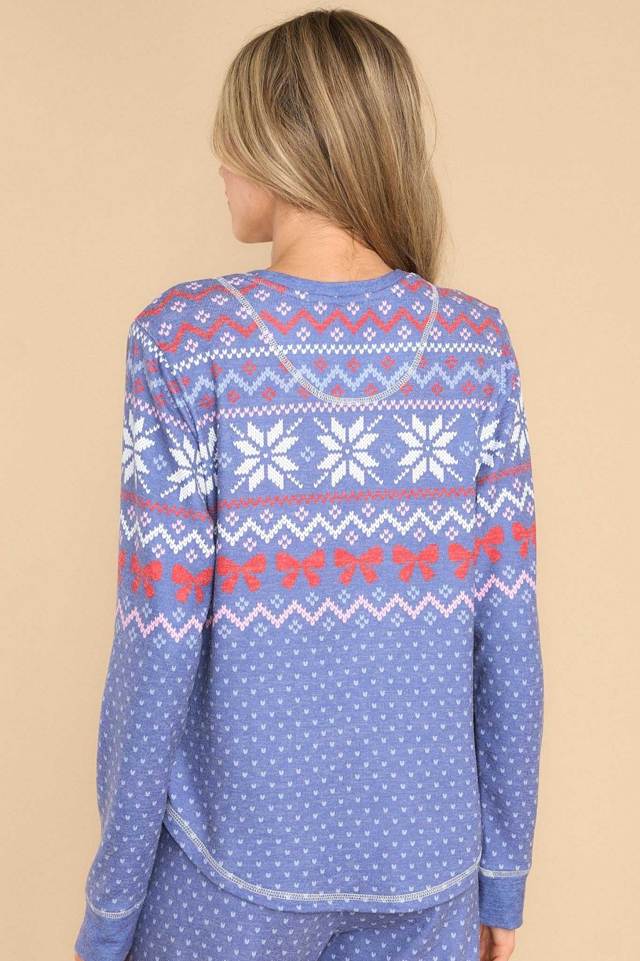 Clothing PJ Salvage Matching Sets | Cozy Vibes Pj Top Dusty Blue