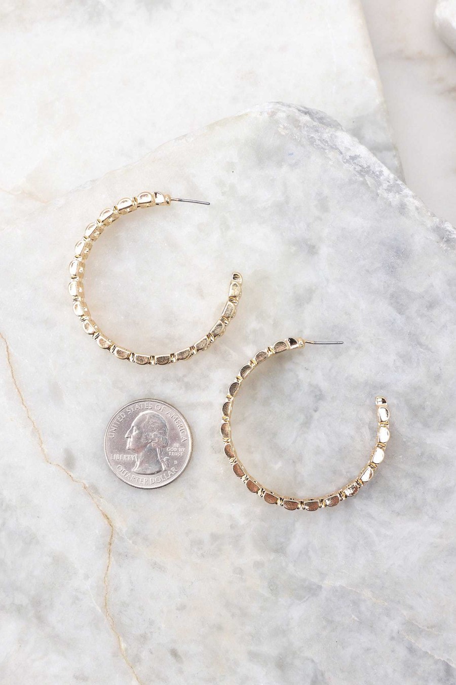 Jewelry Red Dress | Count It Up Hoop Earrings Gold