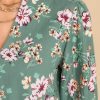 Clothing Olivia James The Label Mini Dresses | Chloe Apres Floral Dress Sage