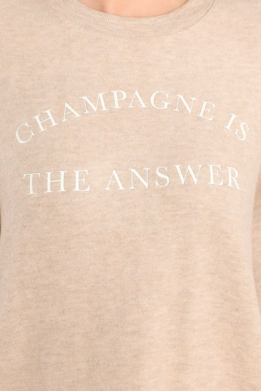 Clothing Z Supply Casual Tops | Elle Champagne Sweatshirt Heather Latte