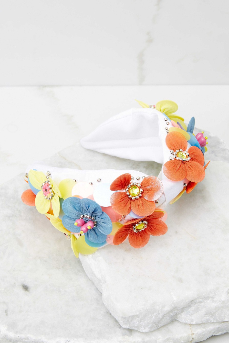 Accessories Treasure Jewels Hair Accessories | Jardin White Flower Headband Multi