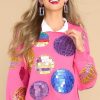 Clothing Queen of Sparkles Sweatshirts & Hoodies | Hot Disco Ball Sweatshirt Pink