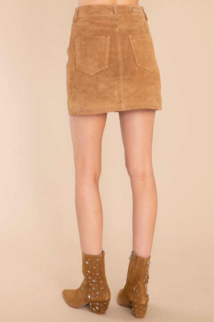 Clothing Blank NYC Skirts | Pecan Suede Mini Skirt Camel