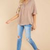 Clothing Red Dress Blouses & Shirts | Keep In Mind Top Mocha