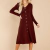 Clothing Red Dress Midi Dresses | Keep It Uptown Knit Midi Dress Chocolate