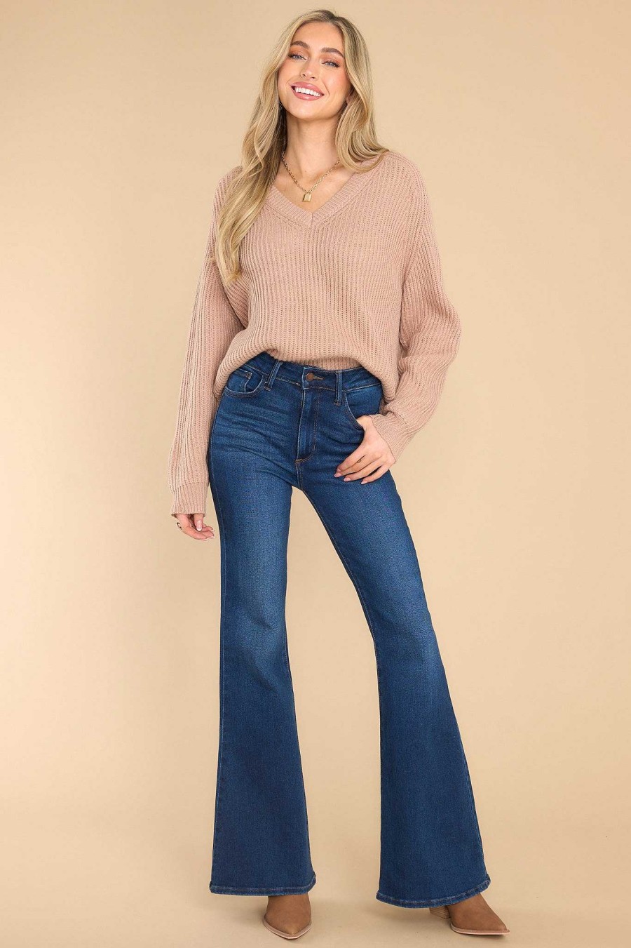 Clothing Red Dress Casual Tops | Just Makes Sense Sweater Taupe