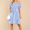 Clothing Red Dress Mini Dresses | Picnic In Paradise Gingham Dress Blue