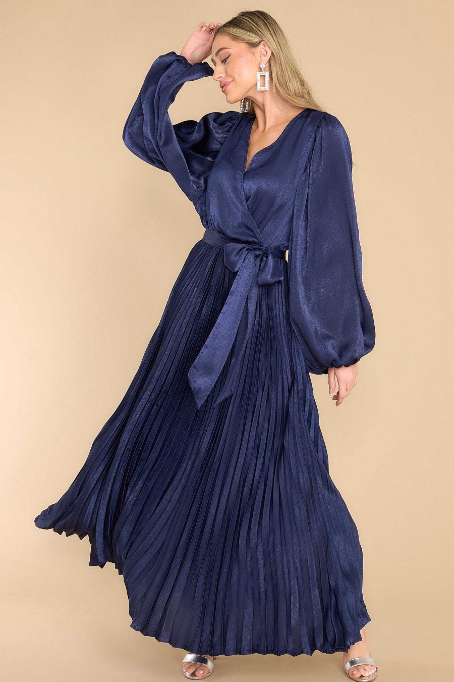 Clothing Aura Maxi Dresses | Sugarplum Charm Maxi Dress Navy