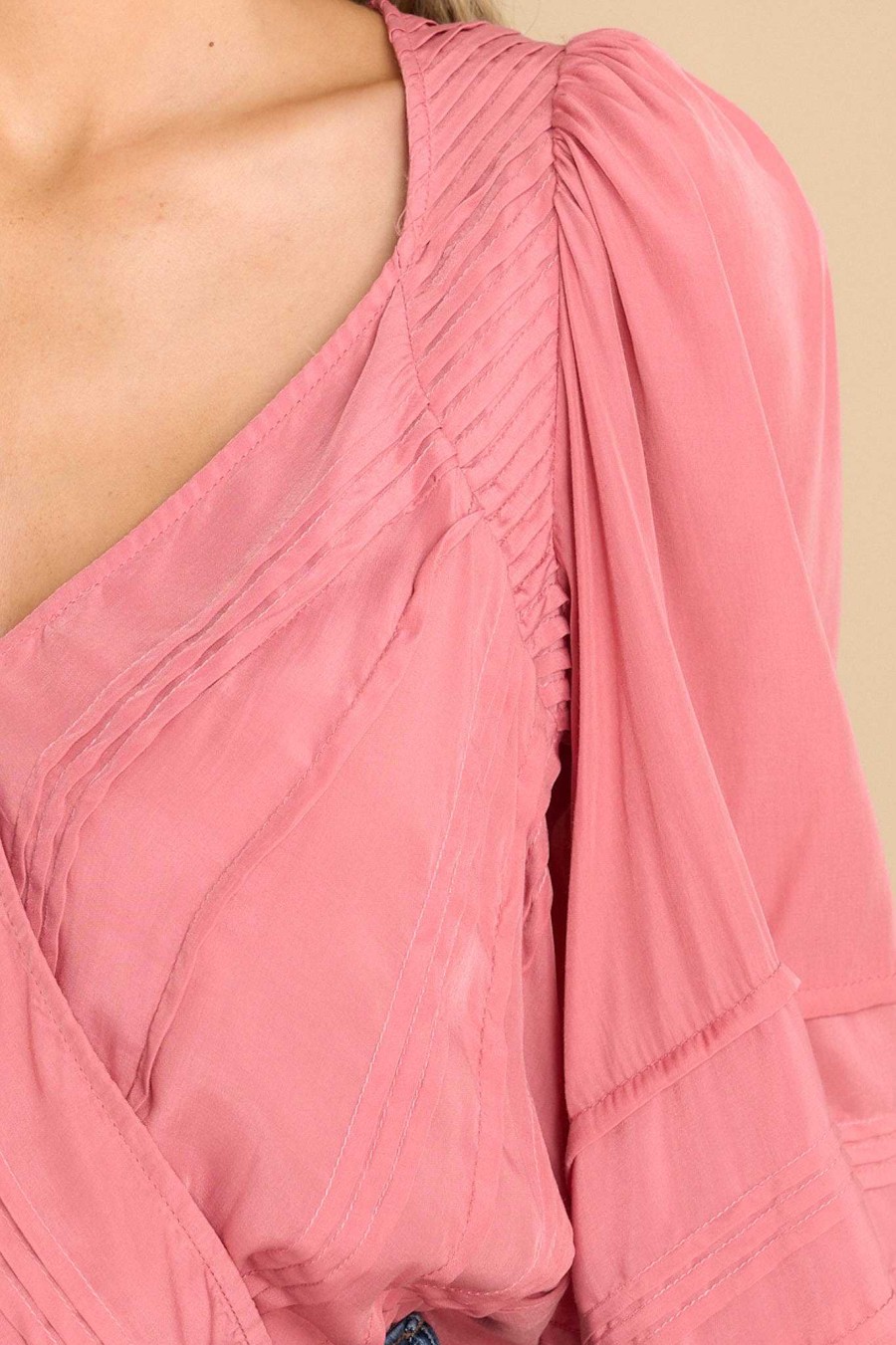 Clothing Red Dress Casual Tops | Flirt With Fate Bodysuit Rose