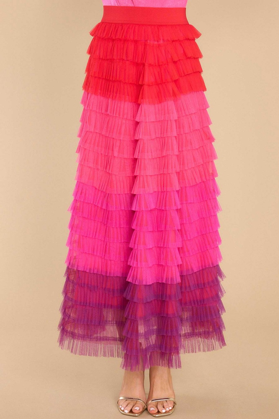 Clothing Aura Skirts | Break Down Walls Maxi Skirt Hot Pink