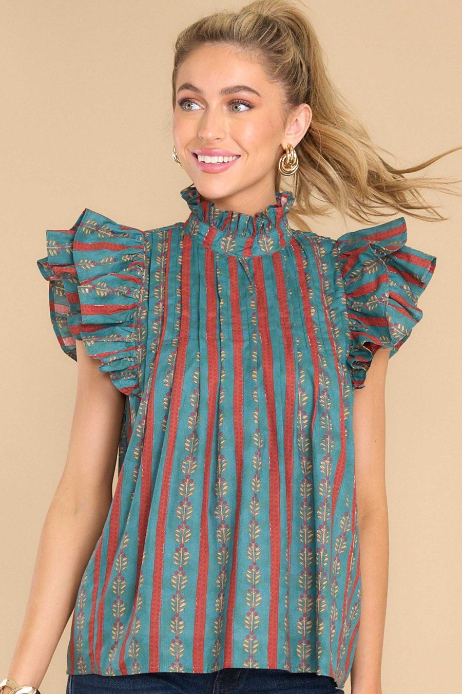 Clothing Victoria Dunn Casual Tops | Jasmine Bluestone Blouse Teal
