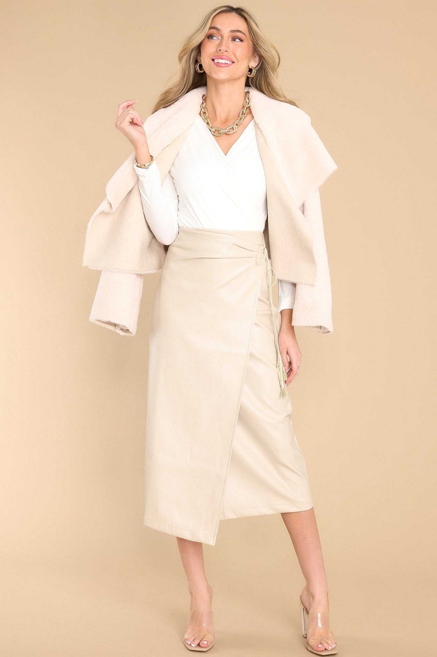 Clothing Red Dress Jackets | What I'Ve Wanted Faux Fur Coat Ivory