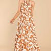 Clothing Red Dress Maxi Dresses | Time To Grow Print Maxi Dress Brown
