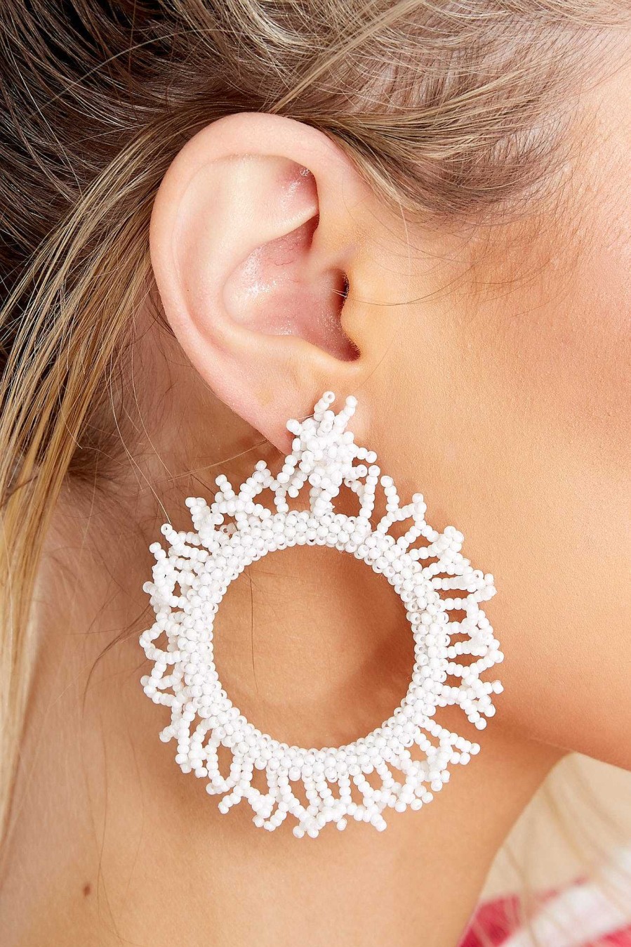 Jewelry Red Dress | Soul Sister Beaded Earrings White