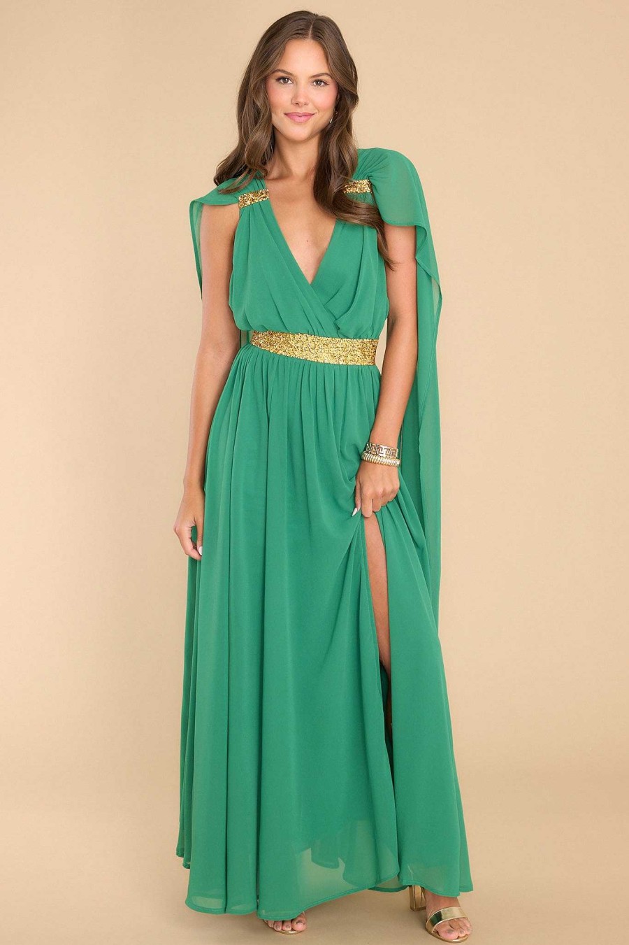 Clothing Aura Maxi Dresses | Everyone'S Desire Maxi Dress Green