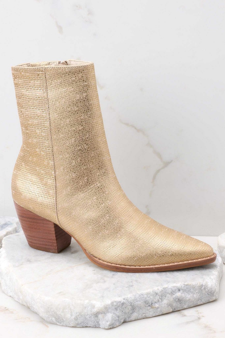 Shoes Matisse Ankle Booties | Caty Weave Ankle Boots Gold