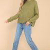 Clothing Red Dress Sweaters | Just A Thought Light Sweater Olive