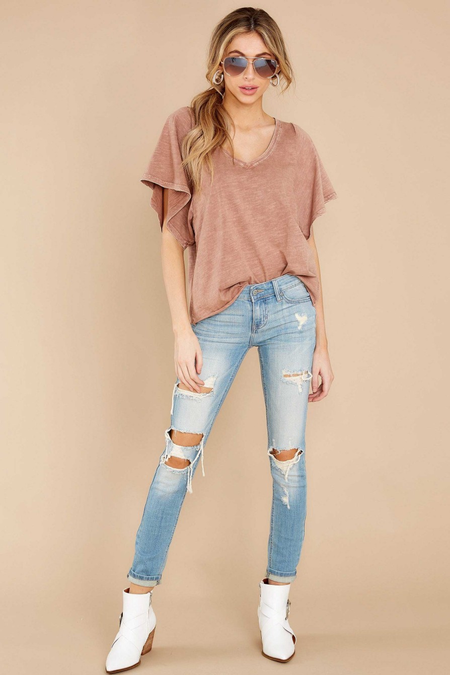 Clothing Red Dress Tees | Just A Memory Top Mauve