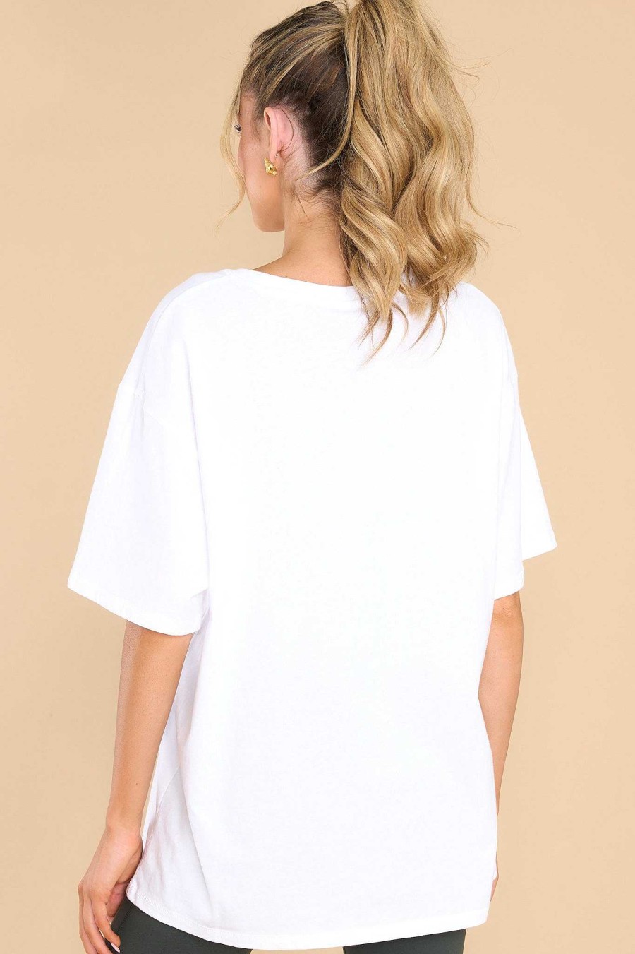 Clothing Red Dress Casual Tops | Stay Ready Tee White