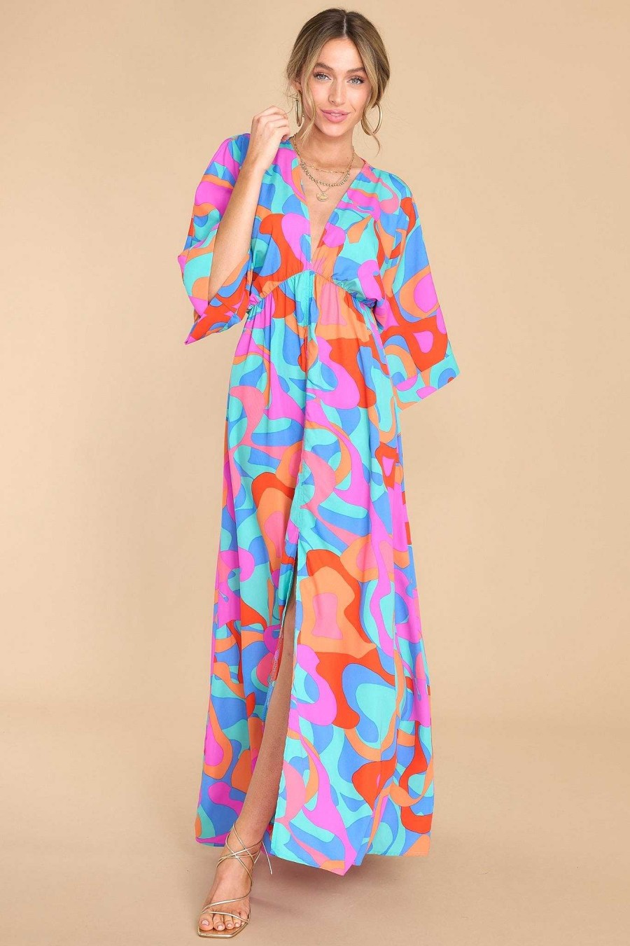 Clothing Red Dress Maxi Dresses | Must Be Love Print Maxi Dress Mint
