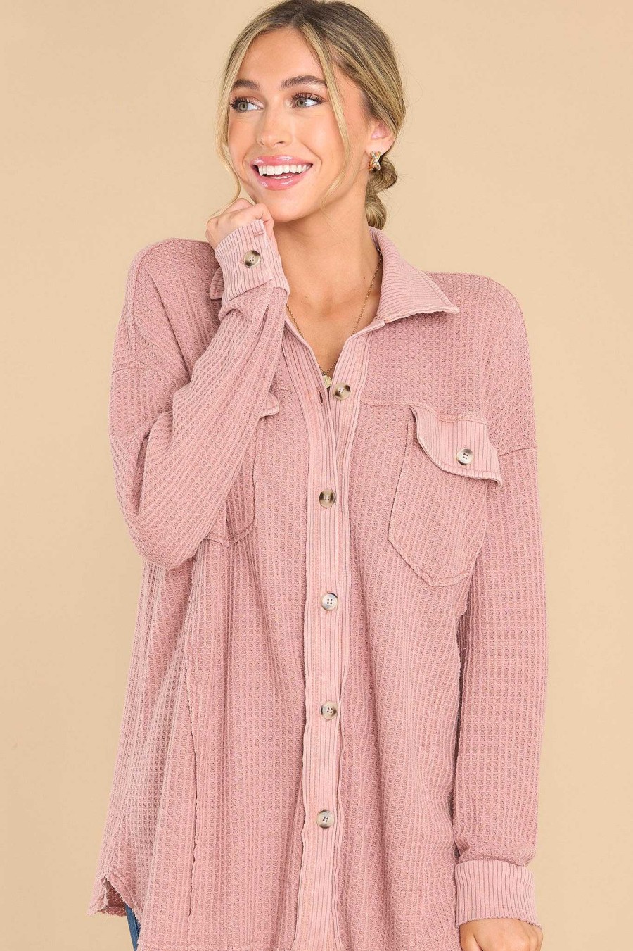 Clothing Red Dress Casual Tops | Where I Belong Top Dusty Rose