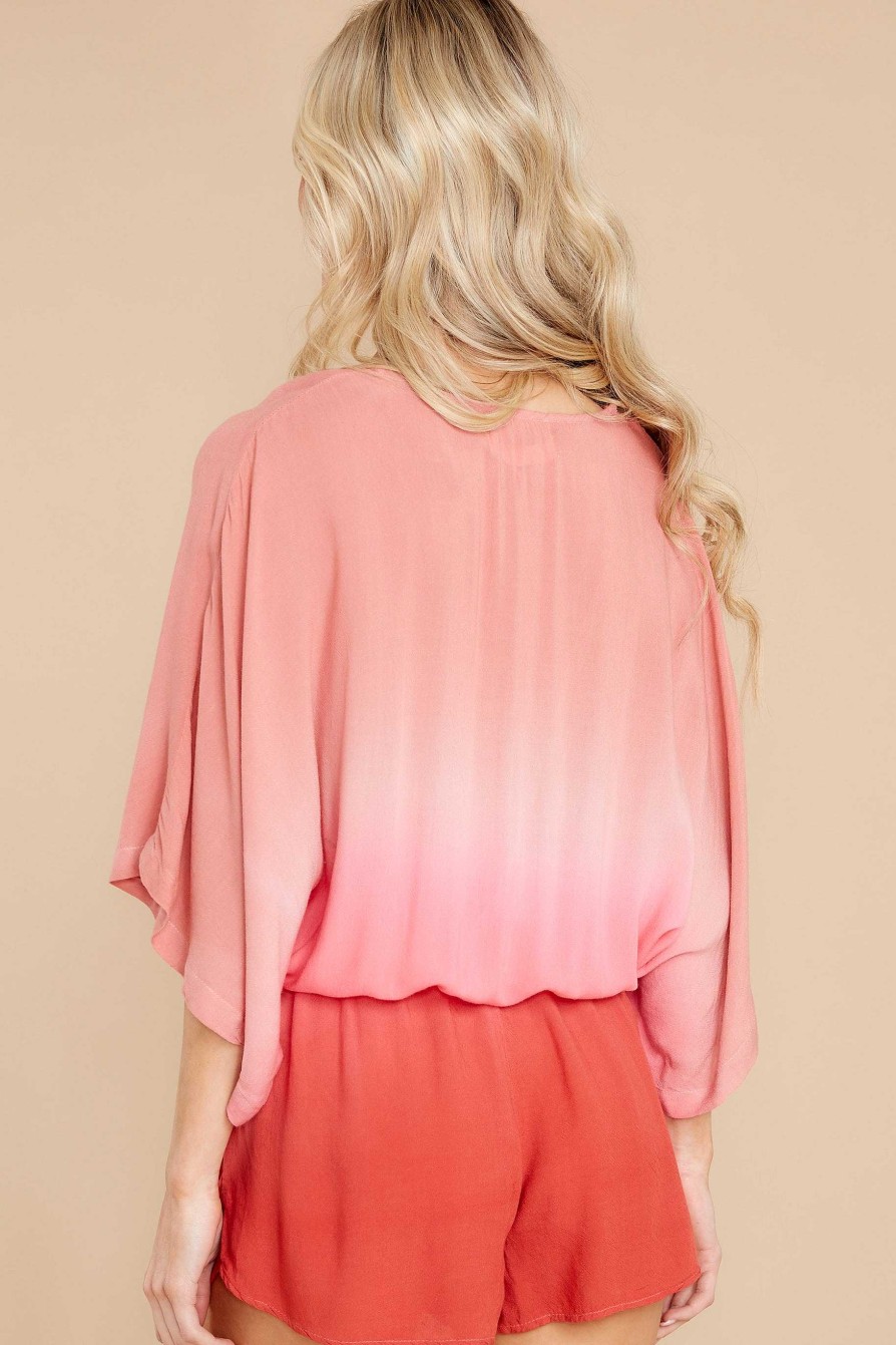 Clothing Red Dress Rompers | Let It Ride Dusty Ombre Romper Rose