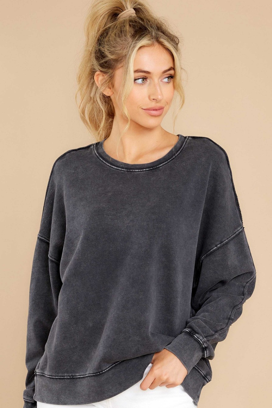 Clothing Z Supply Sweatshirts & Hoodies | Kyro Washed Sweatshirt Black