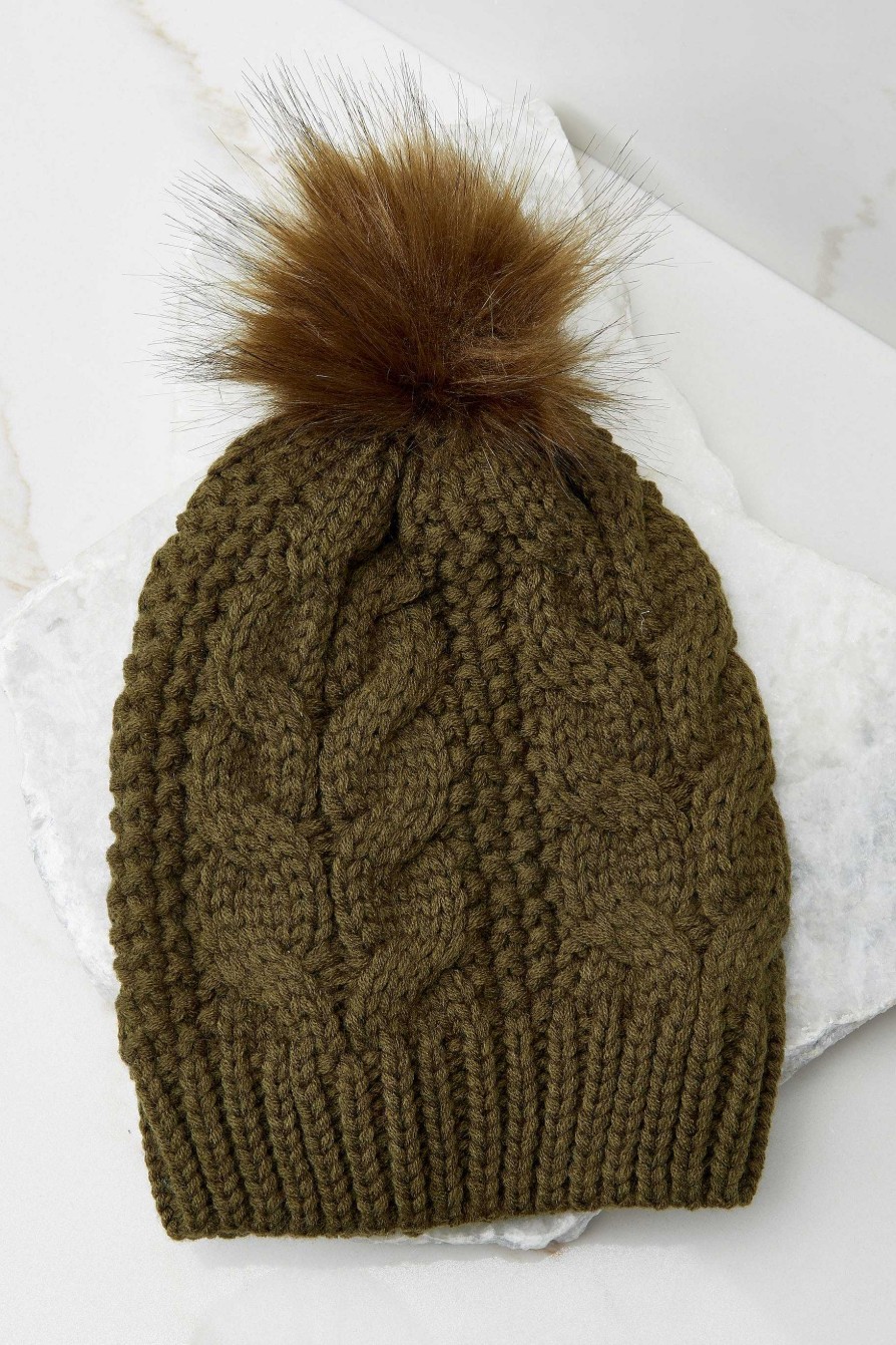 Accessories Red Dress Hats | Cocoa Cozy Pom Hat Olive