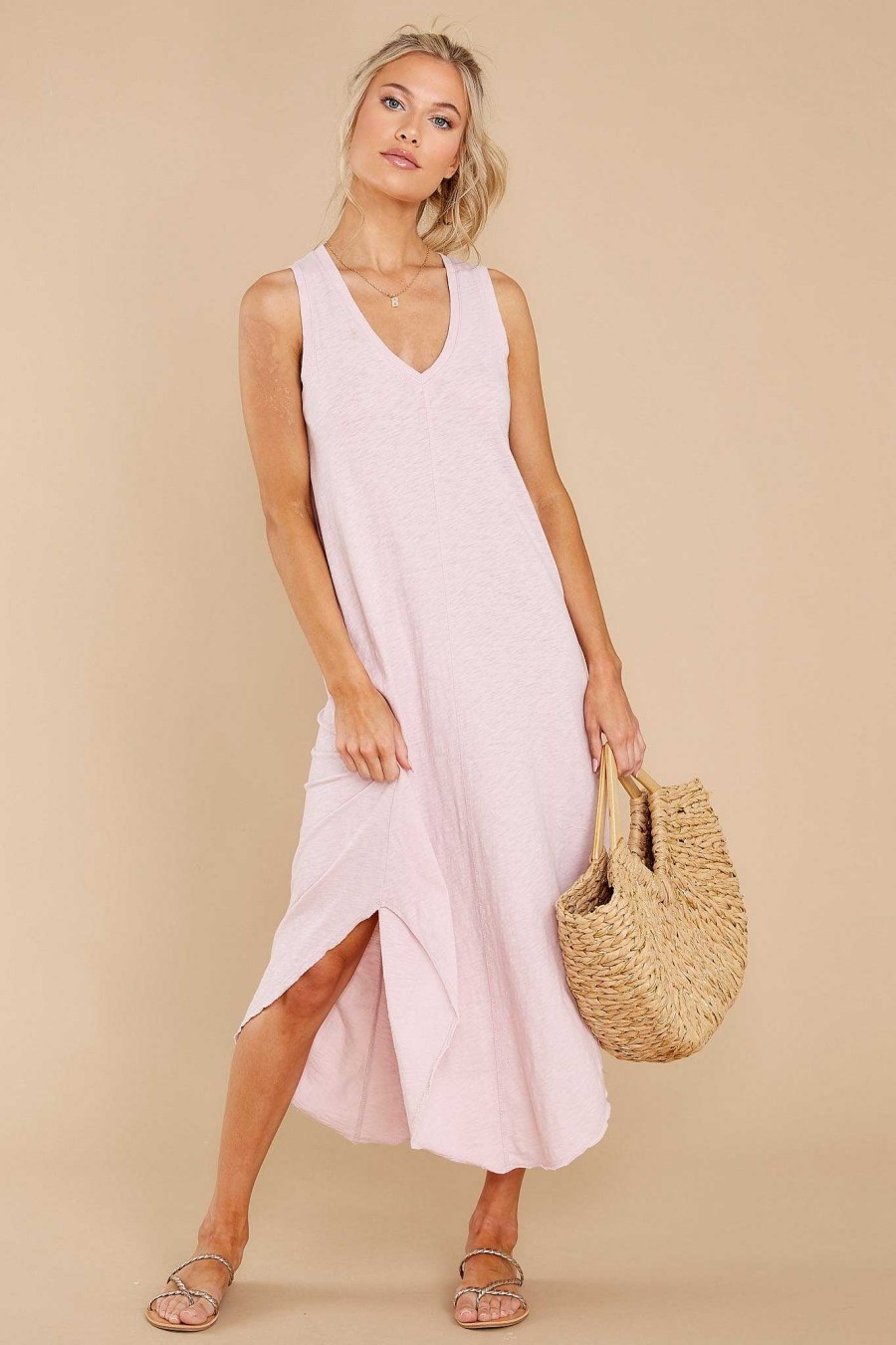 Clothing Z Supply Casual Dresses | Reverie Soft Lilac Midi Dress Light Lilac