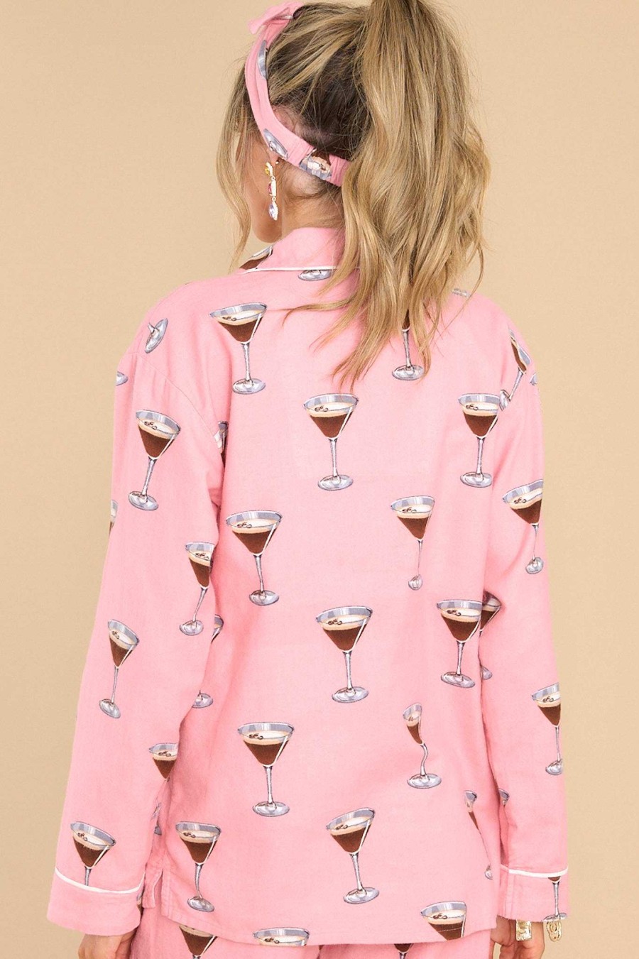 Clothing PJ Salvage Matching Sets | Flannels Vintage Pj Top Pink