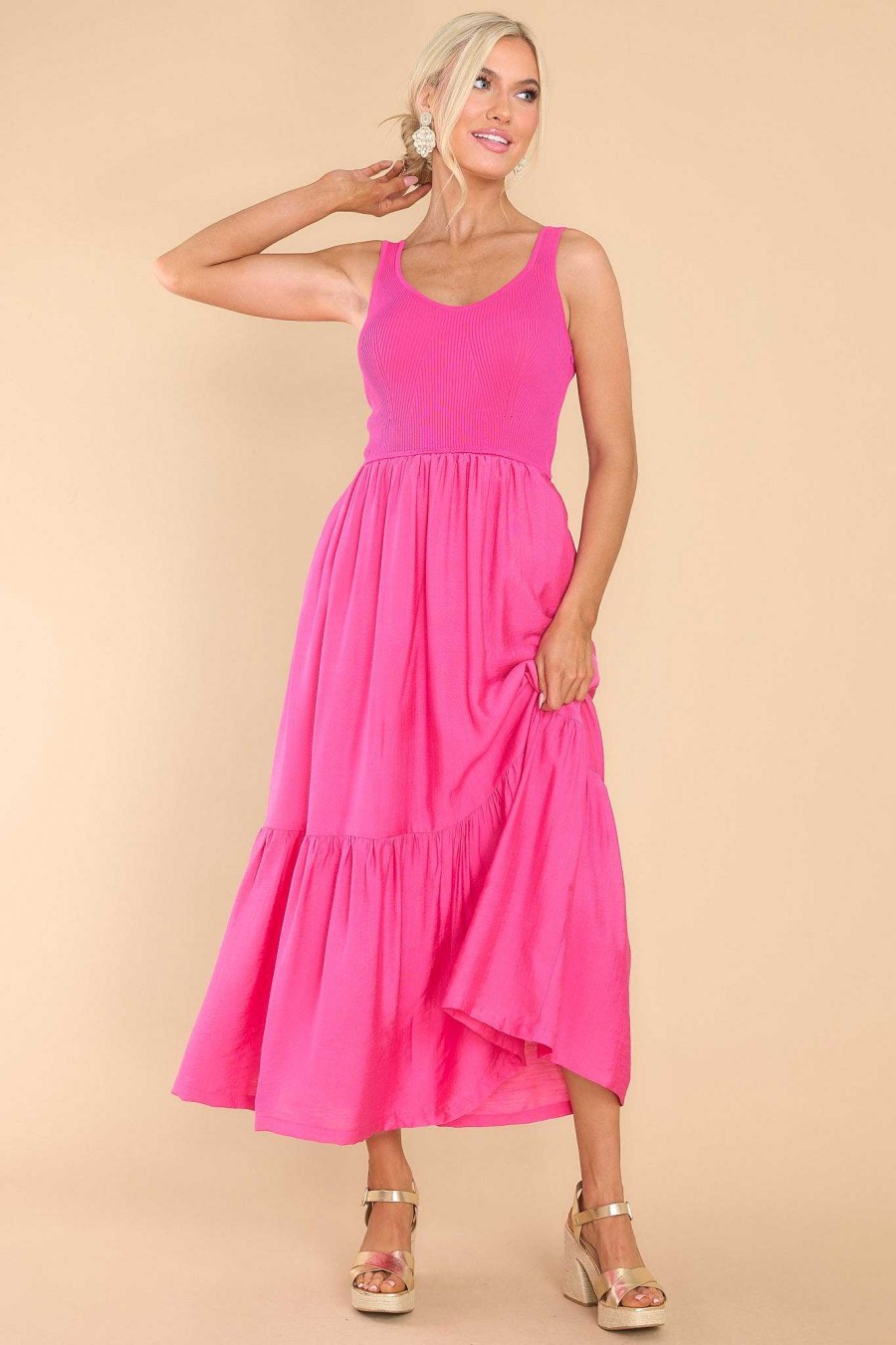 Clothing Red Dress Maxi Dresses | Want It All Maxi Dress Hot Pink