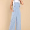 Clothing Red Dress Overalls | Lovely Morning Denim Overalls Dusty Blue