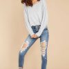 Clothing Z Supply Sweaters | Dollie Slub Sweater Top Heather Grey