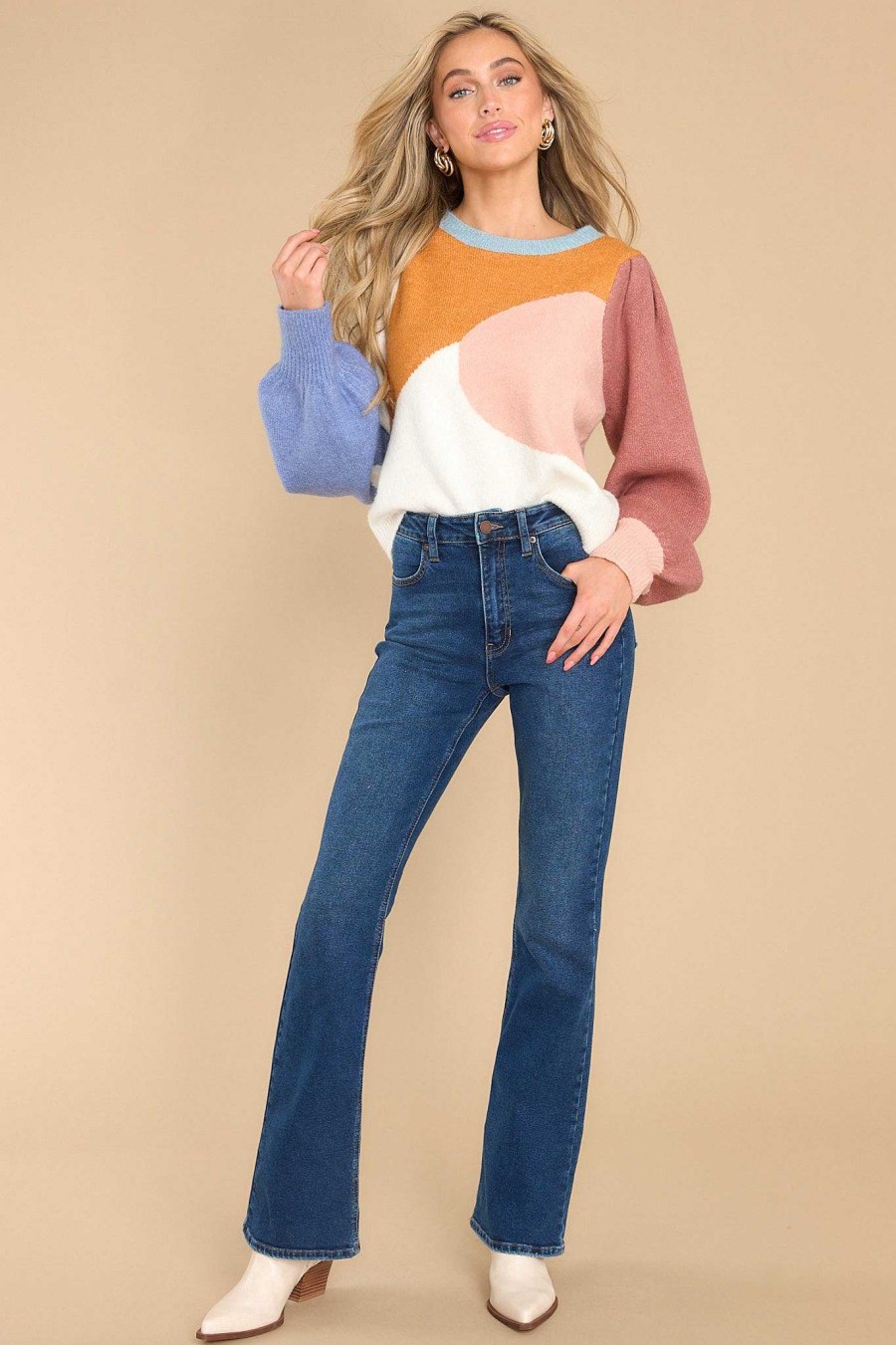 Clothing Red Dress Casual Tops | A Minute More Ivory Sweater Multi