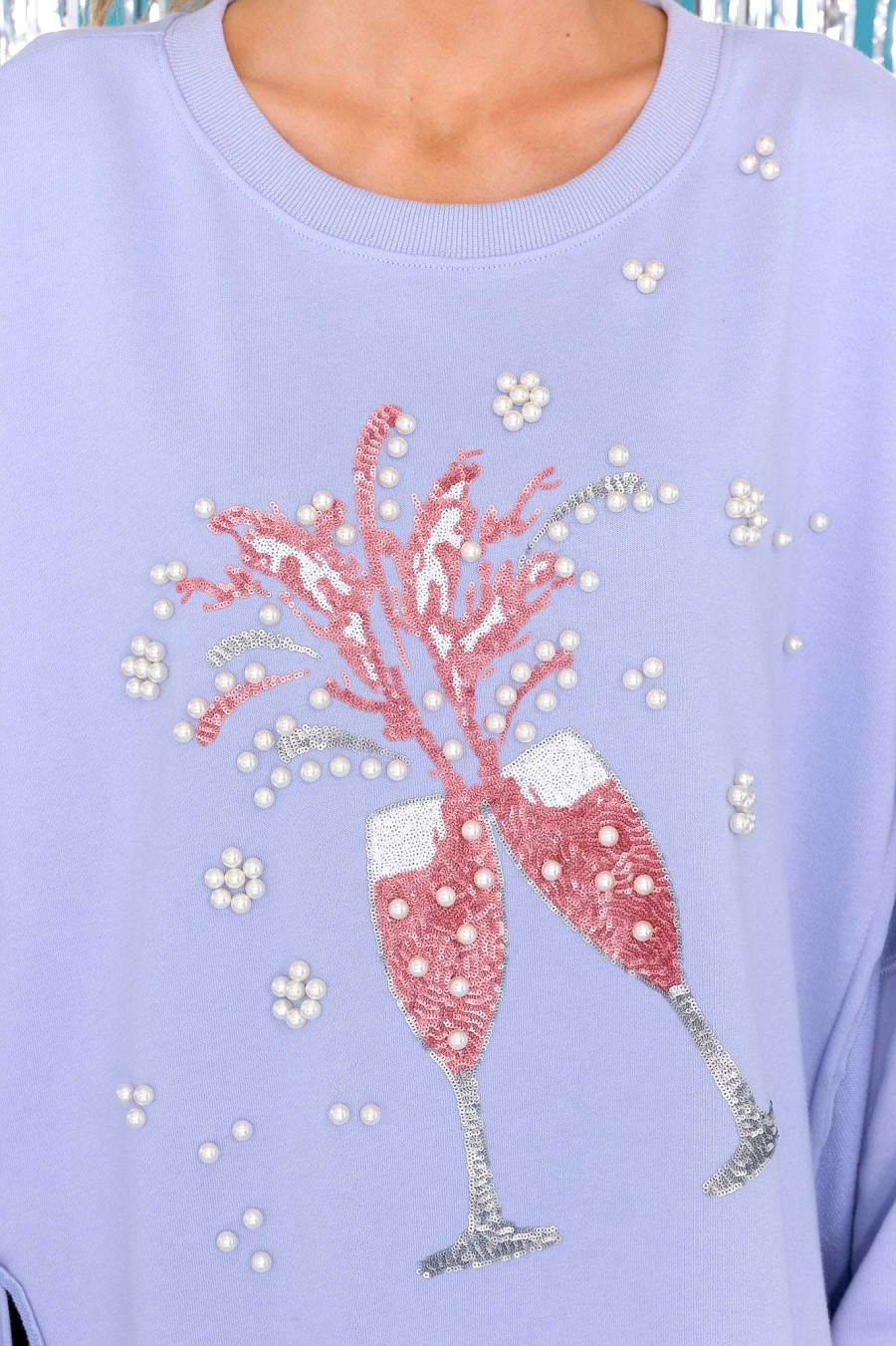 Clothing Red Dress Casual Tops | Pop The Bubbly Top Light Blue