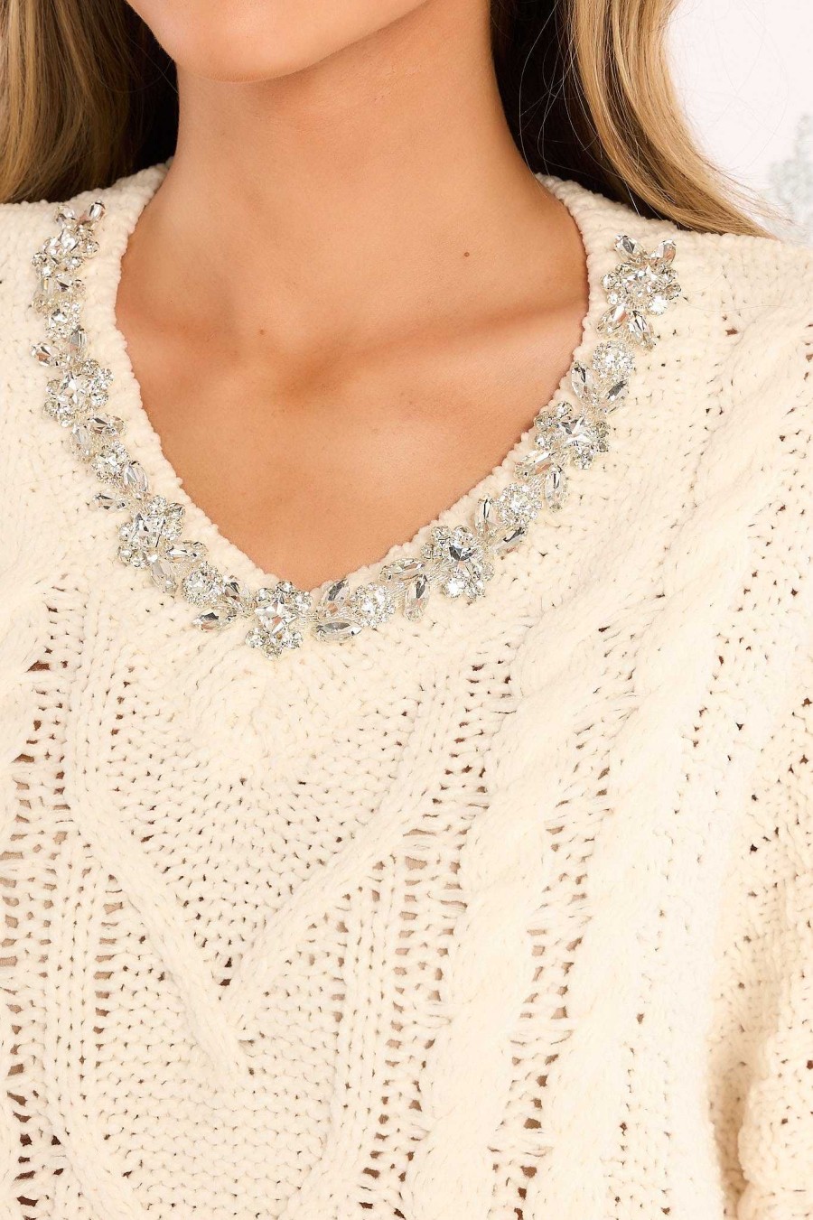 Clothing Red Dress Casual Tops | Frosty Flair Sweater Ivory