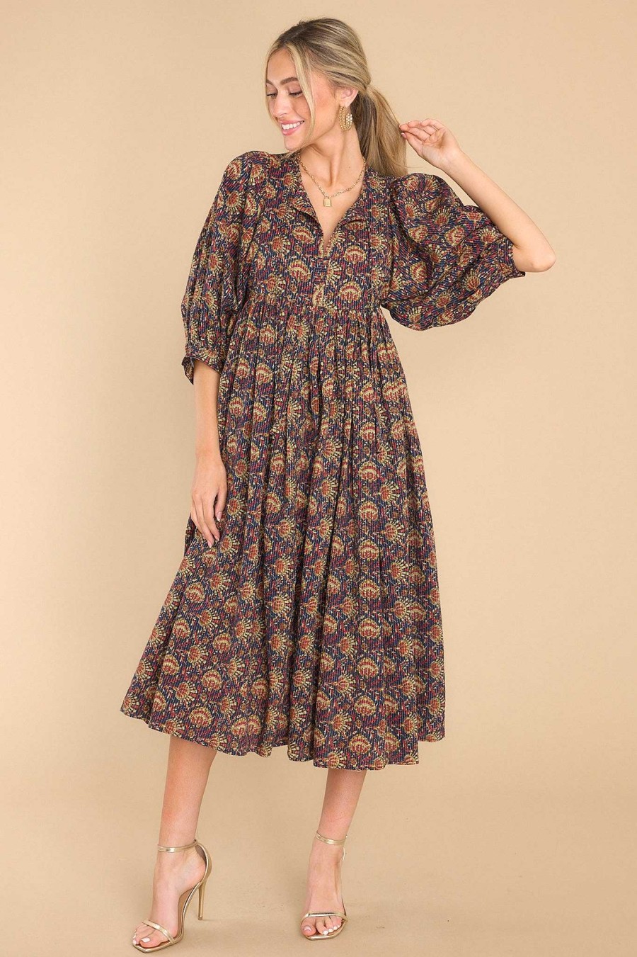 Clothing Victoria Dunn Midi Dresses | Clover Maxi Dress Walnut