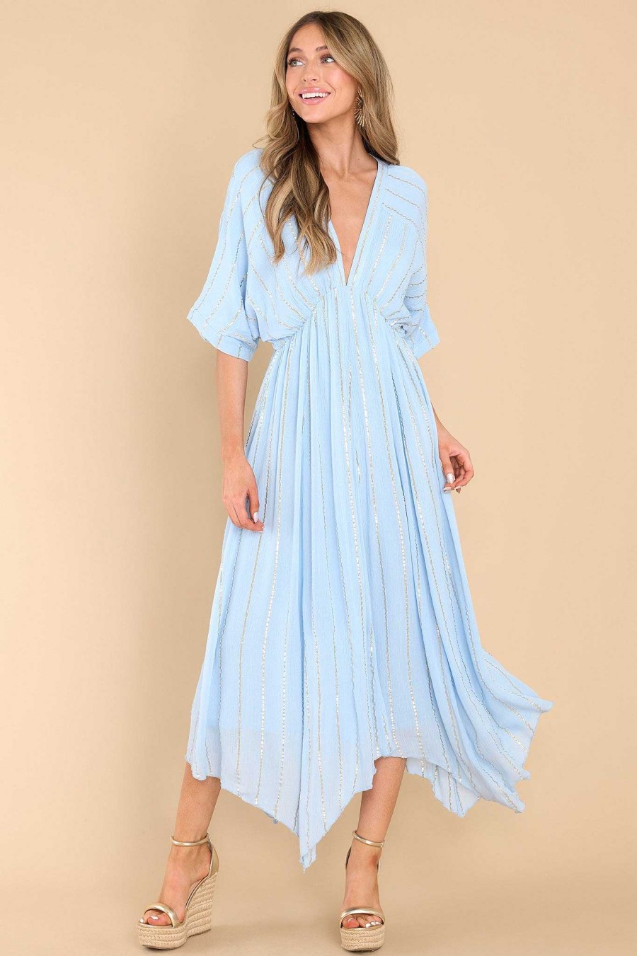 Clothing Red Dress Maxi Dresses | Always Shimmering Maxi Dress Light Blue